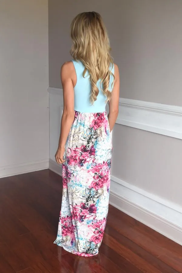 Splash into Summer Maxi Dress~ Blue