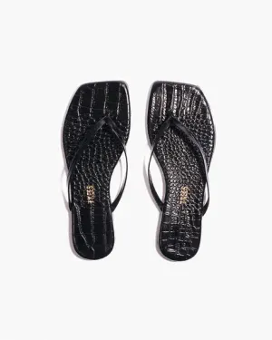 Square Toe Lily Flip Flop Sable Croc