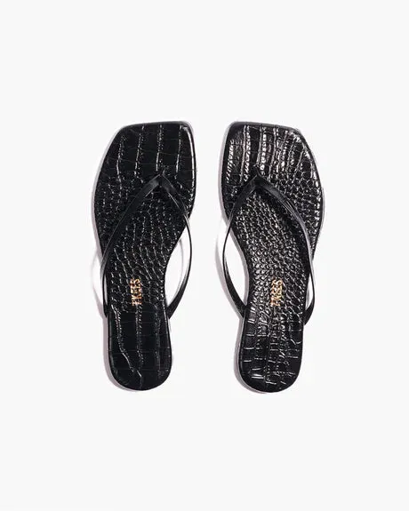 Square Toe Lily Flip Flop Sable Croc