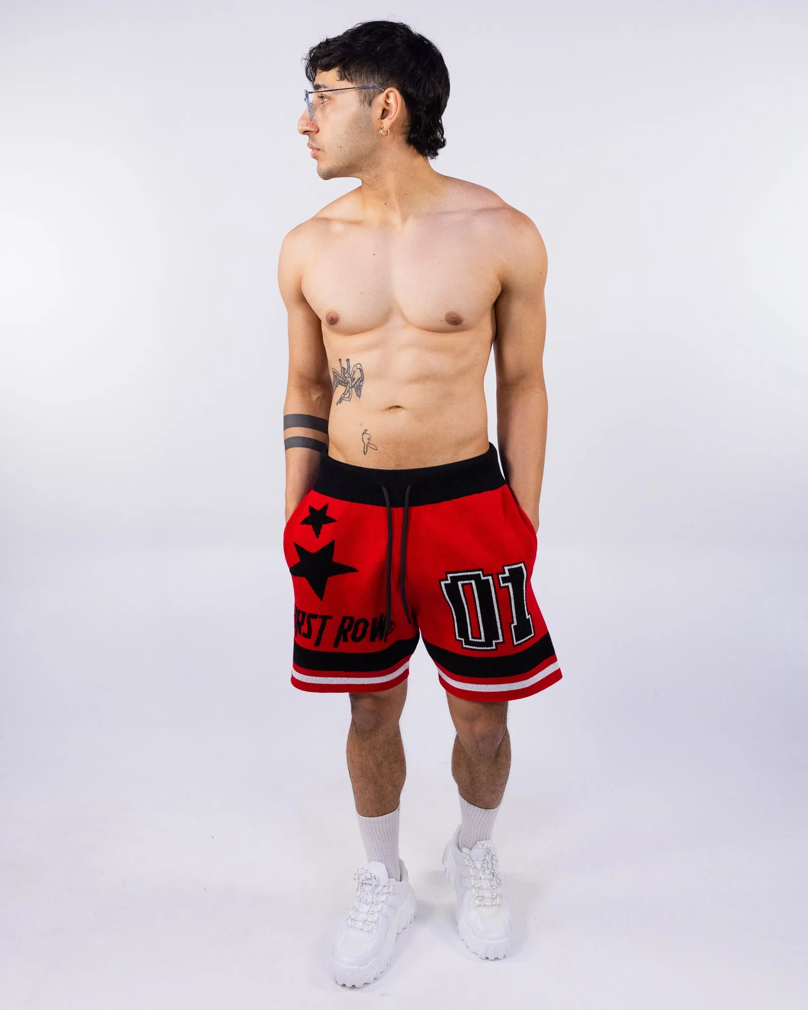 Star Varsity Men's Red Knit Shorts