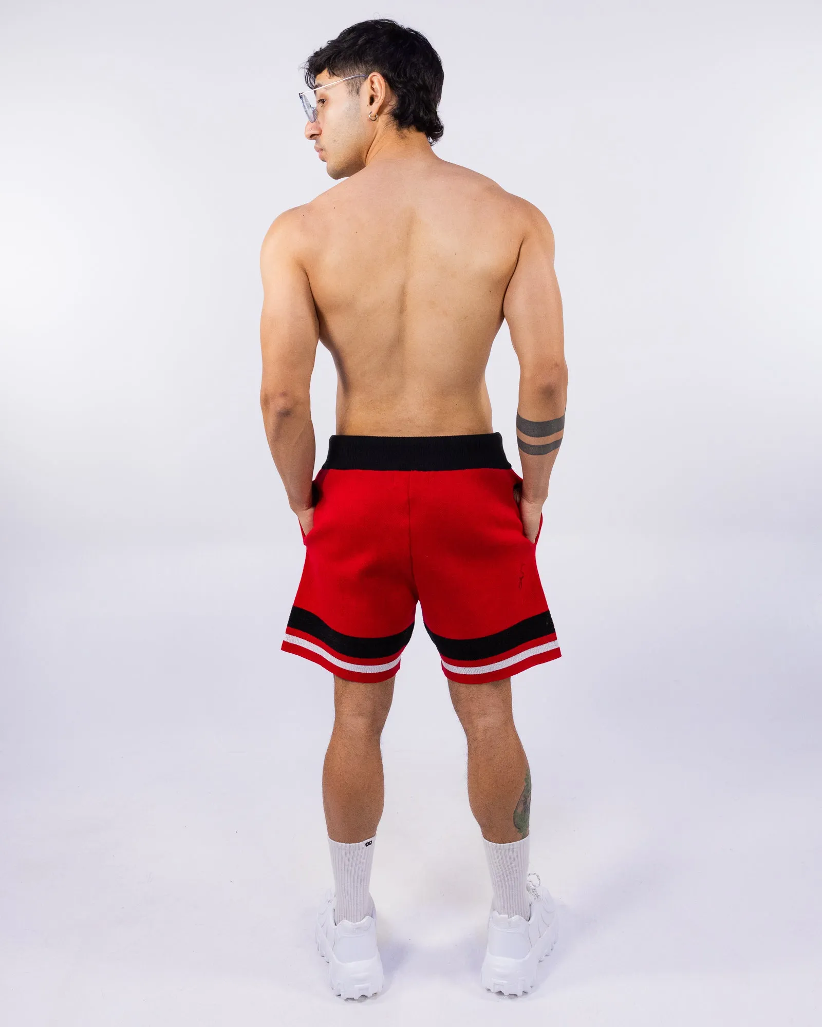 Star Varsity Men's Red Knit Shorts
