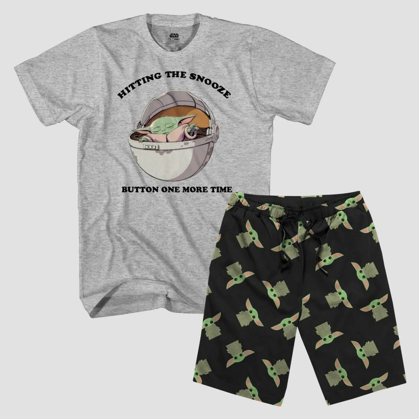 Star Wars Men's Grogu Pajama Sleep Shirt T-Shirt 85853677 Gray S