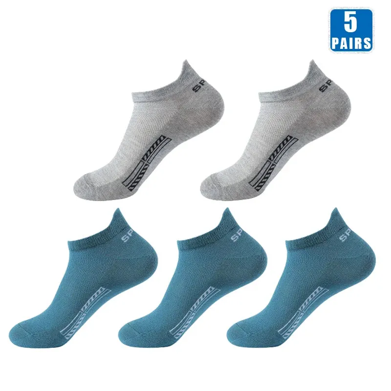 Stay Cool and Comfortable: 5 Pairs of High-Quality Cotton Short Socks for Men and Women