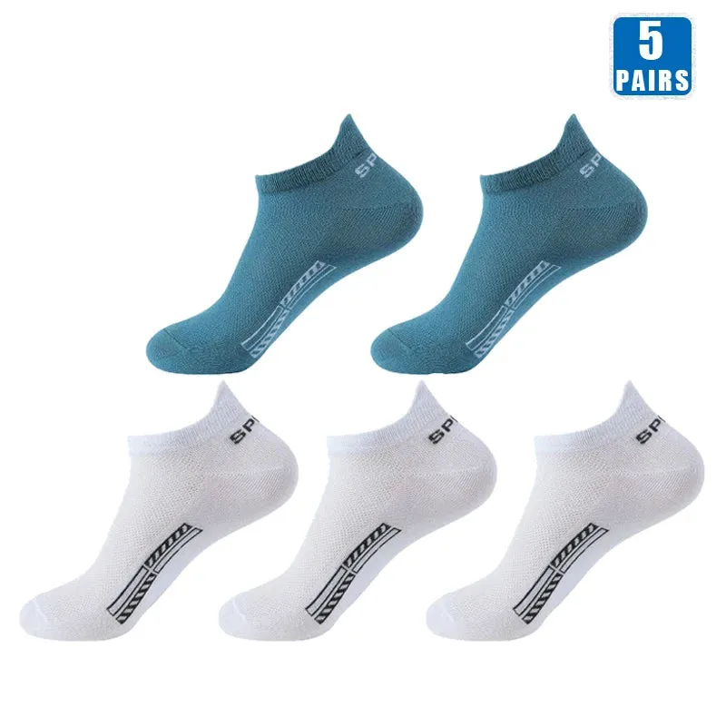 Stay Cool and Comfortable: 5 Pairs of High-Quality Cotton Short Socks for Men and Women