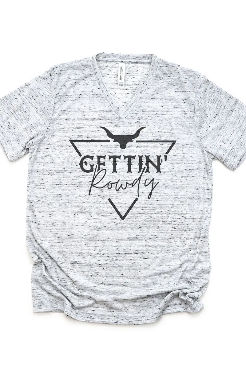 Steer Getting Rowdy Unisex V-Neck Tee