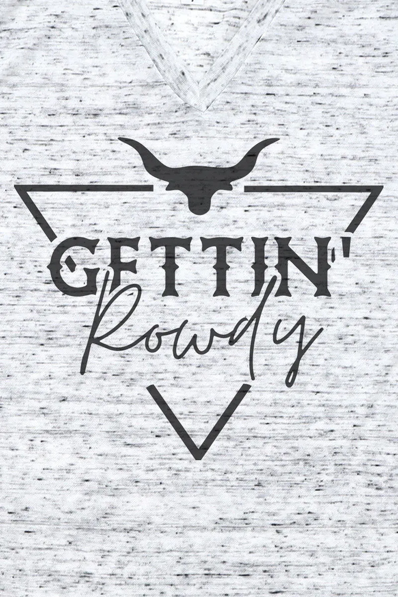 Steer Getting Rowdy Unisex V-Neck Tee