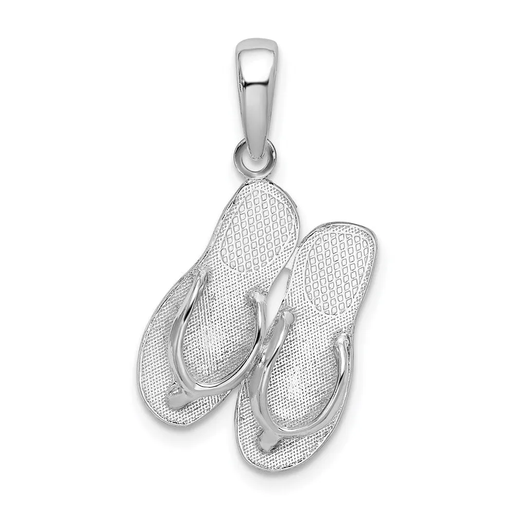 Sterling Silver Polished Hilton Head Island Flip Flop Pendant