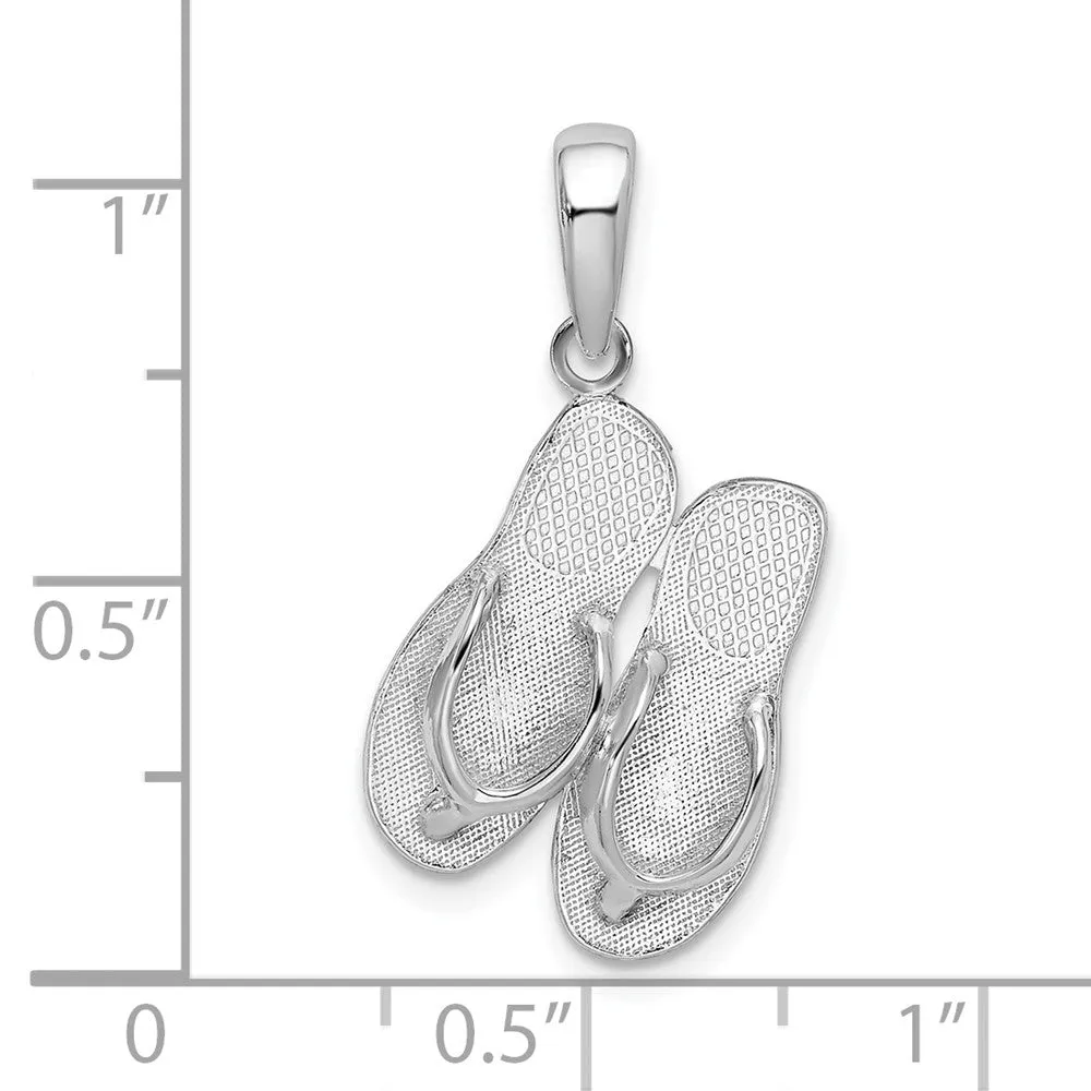 Sterling Silver Polished Hilton Head Island Flip Flop Pendant