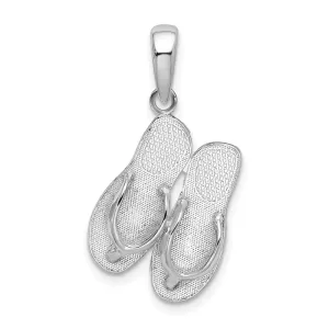 Sterling Silver Polished Hilton Head Island Flip Flop Pendant