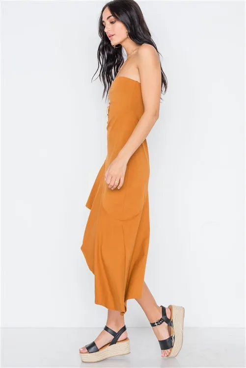 Strapless Flounce Hem Dress | Clay