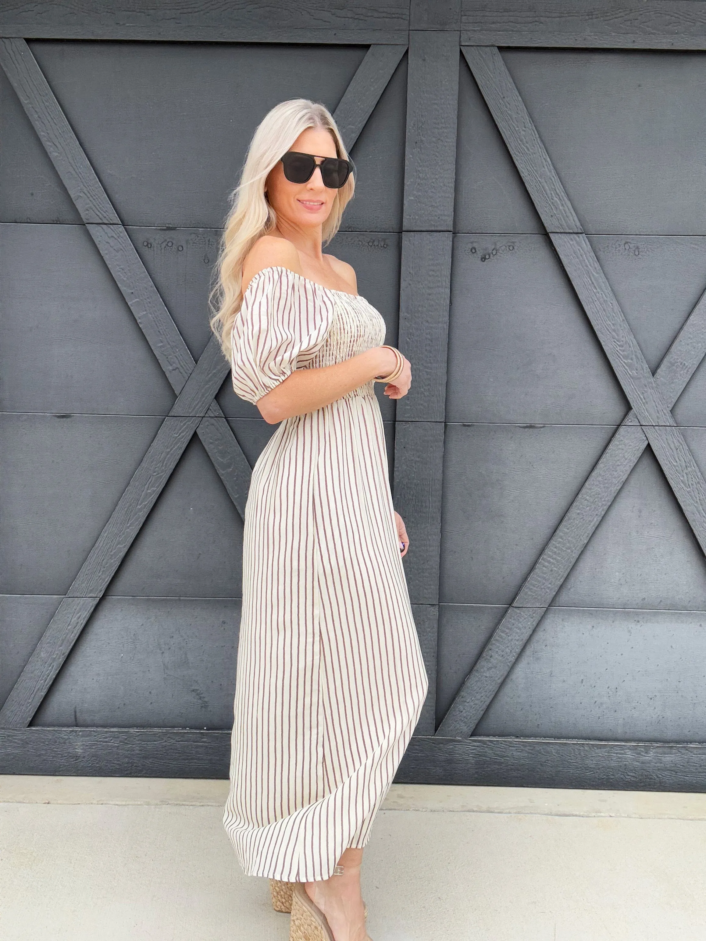 Striped Maxi In Natural