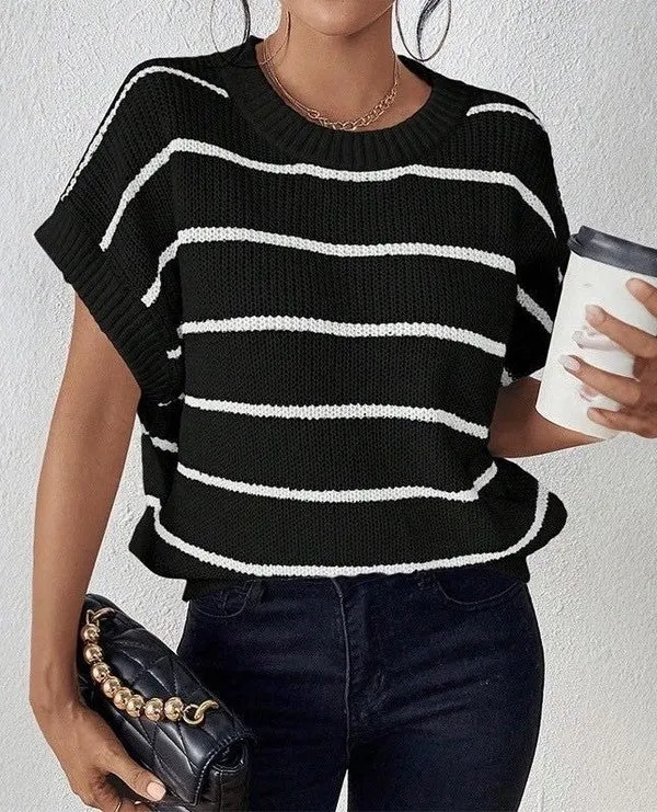 Striped Sleeveless Sweater