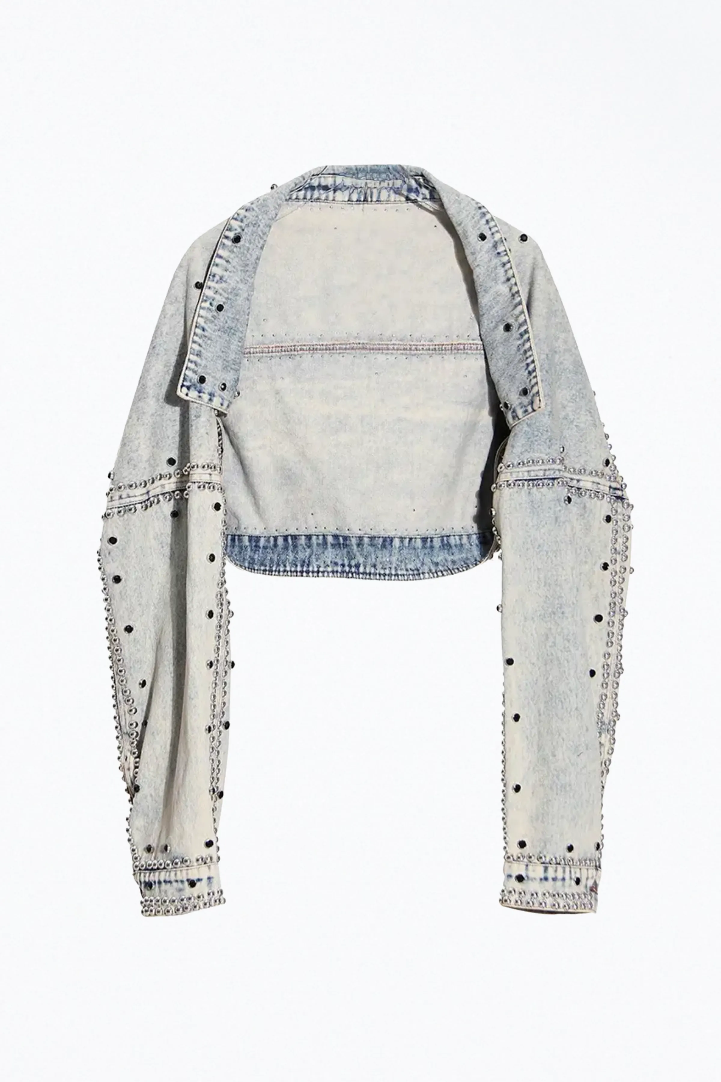 STUDDED COTTON DENIM BOLERO