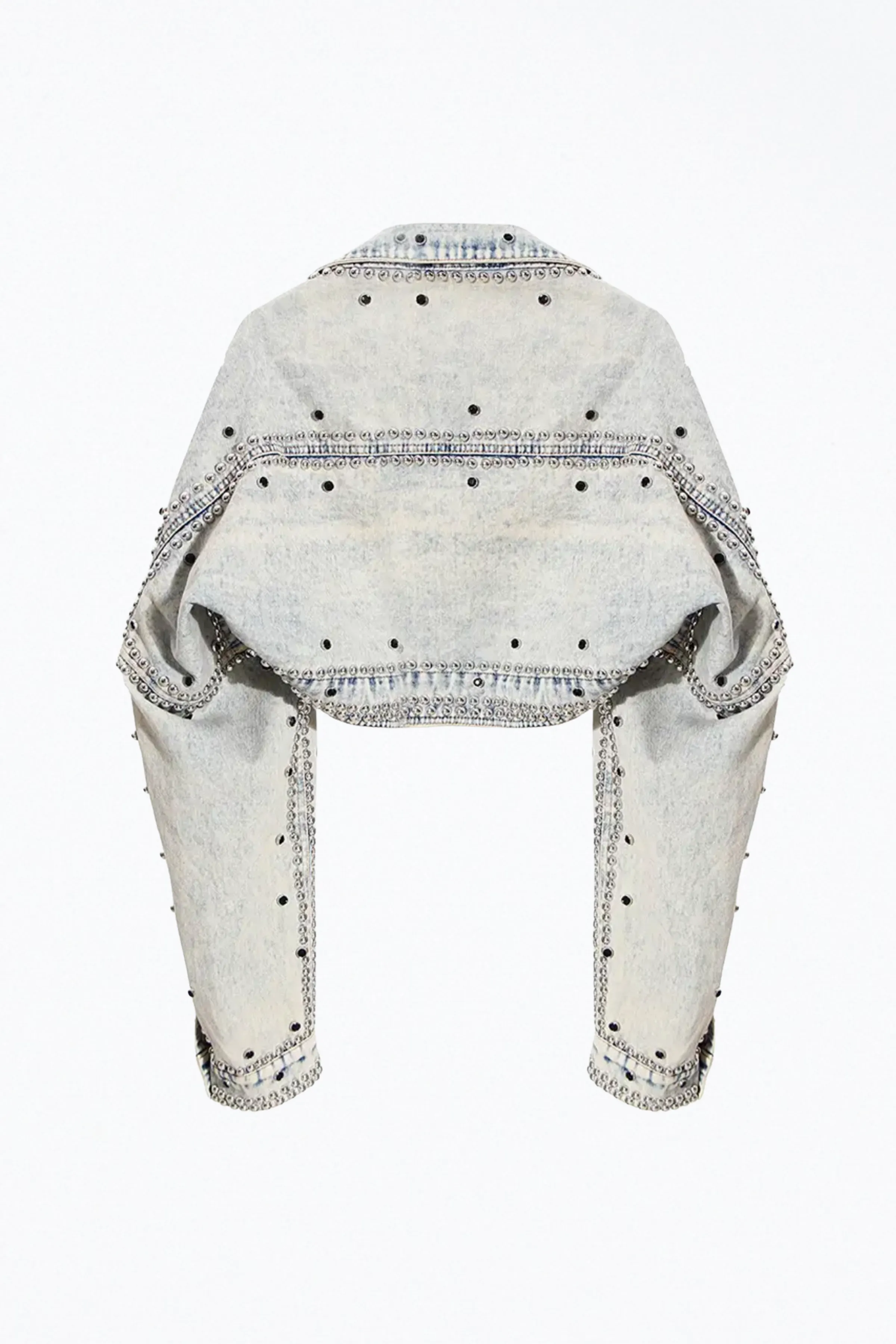 STUDDED COTTON DENIM BOLERO