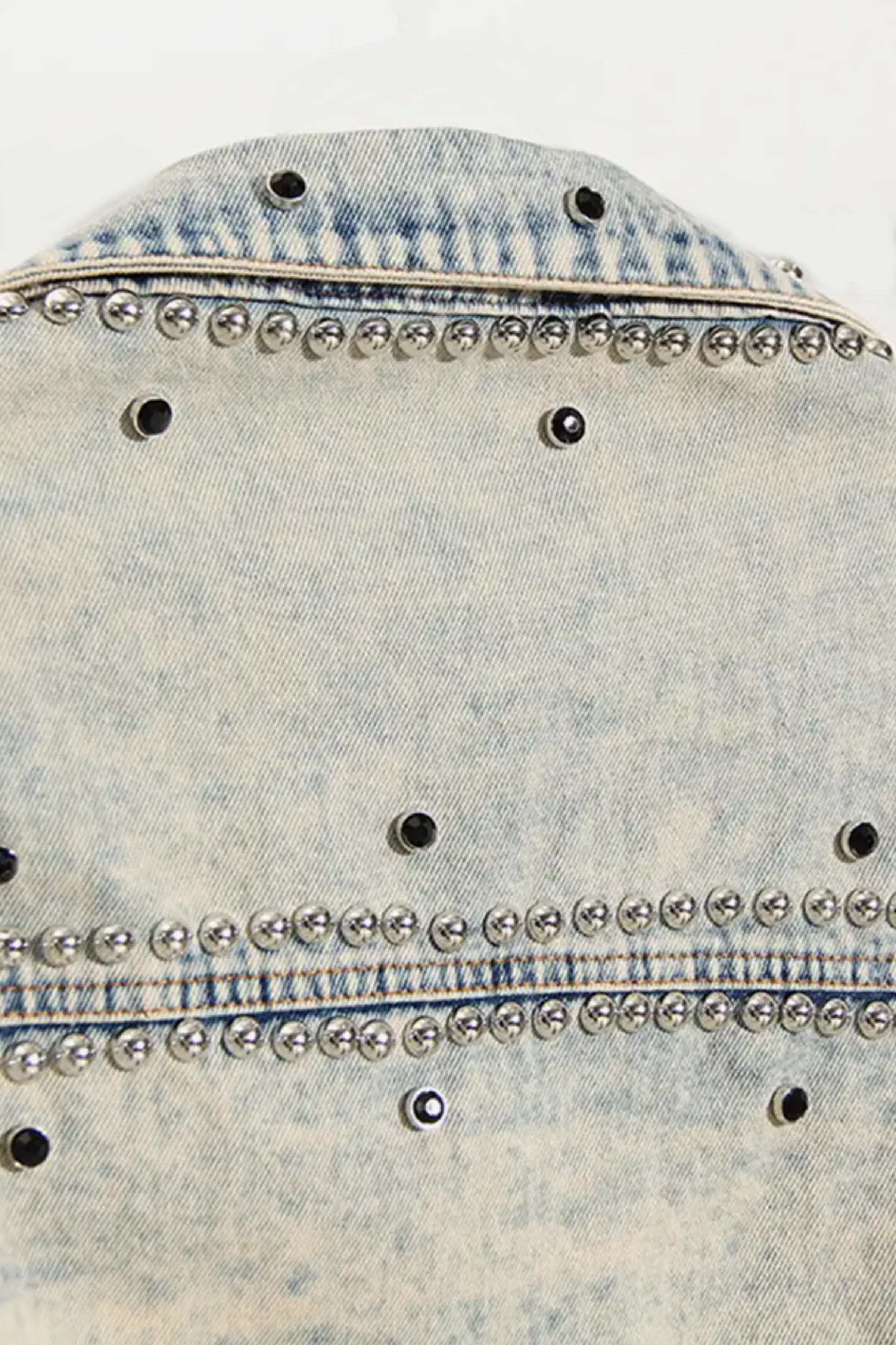 STUDDED COTTON DENIM BOLERO