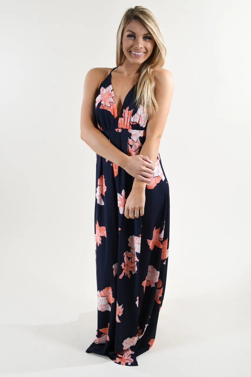 Sultry Summer Maxi Dress ~ Navy