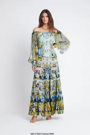 SUMMER BLUES MAXI SKIRT