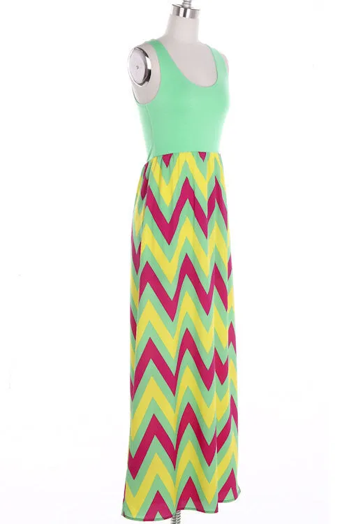 Summer Chevron Maxi Dress