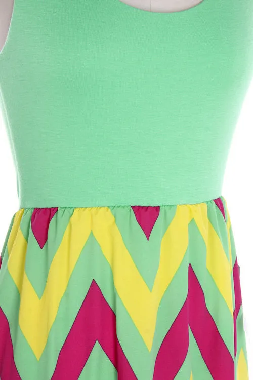 Summer Chevron Maxi Dress