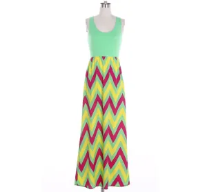 Summer Chevron Maxi Dress