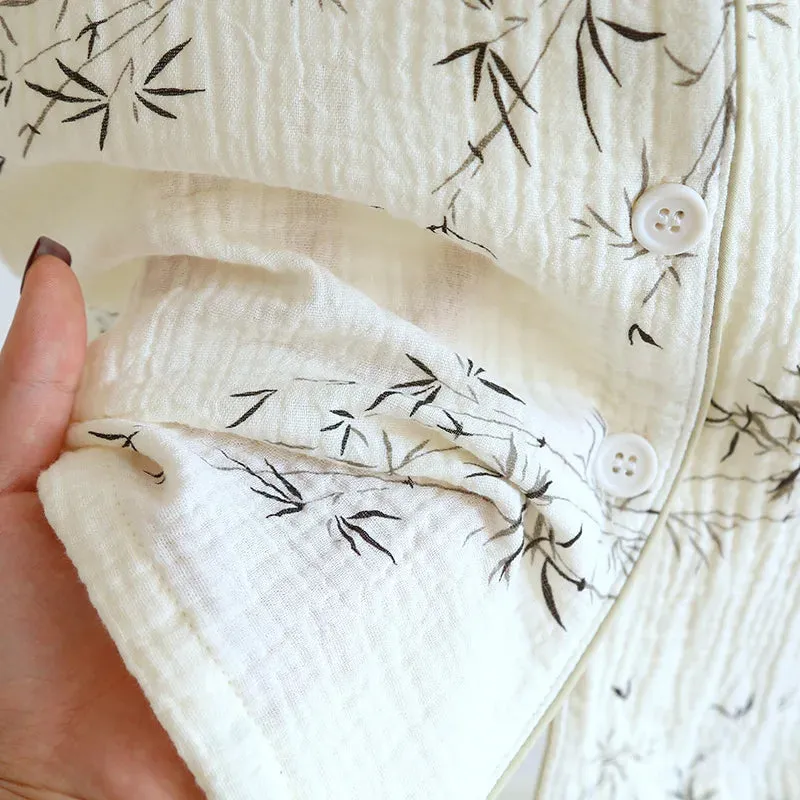 Summer Couple Pajama Set 100% Pure Cotton Short sleeved Shorts for Men and Women Two Piece