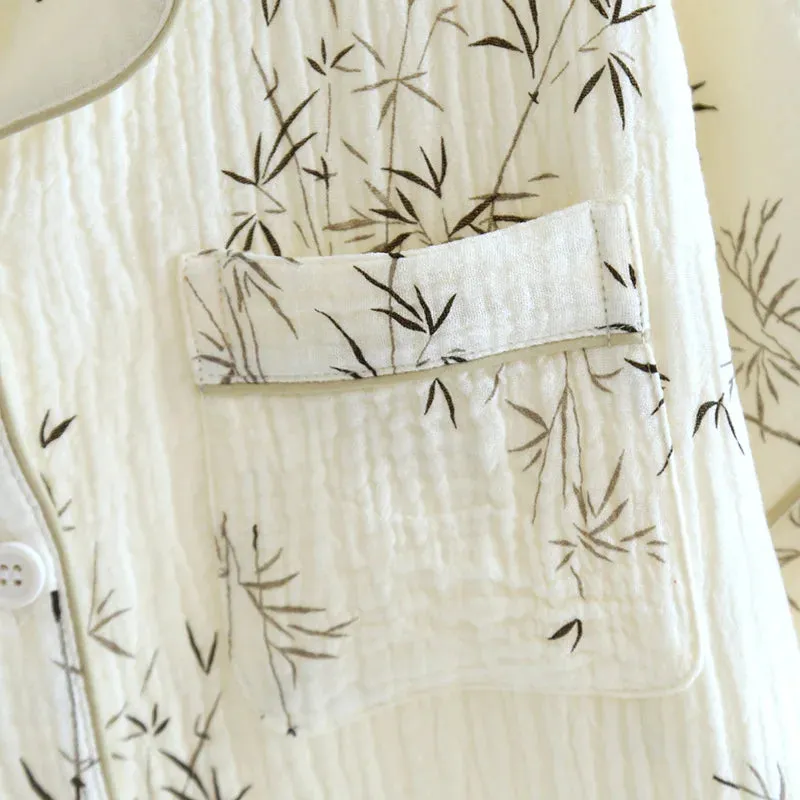 Summer Couple Pajama Set 100% Pure Cotton Short sleeved Shorts for Men and Women Two Piece