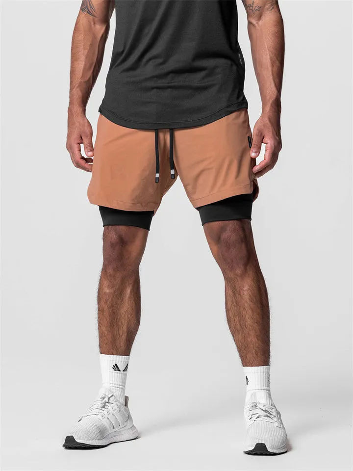 Summer Sports Double-Layer Men's Basketball Shorts
