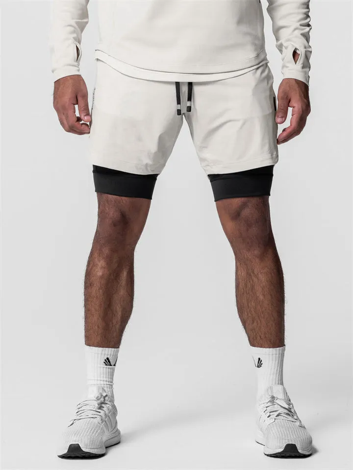 Summer Sports Double-Layer Men's Basketball Shorts