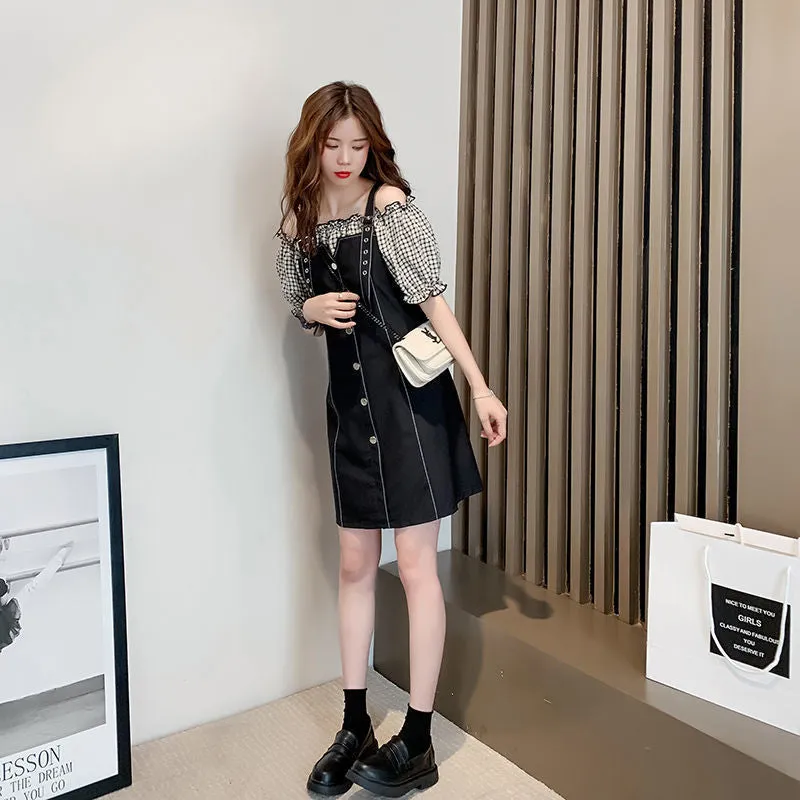 Summer Strap Puff Sleeve Dress