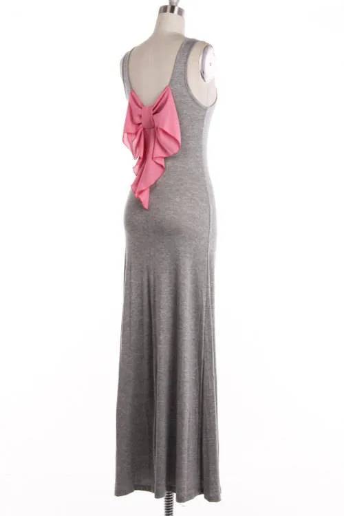 T Shirt Maxi dress with Bow