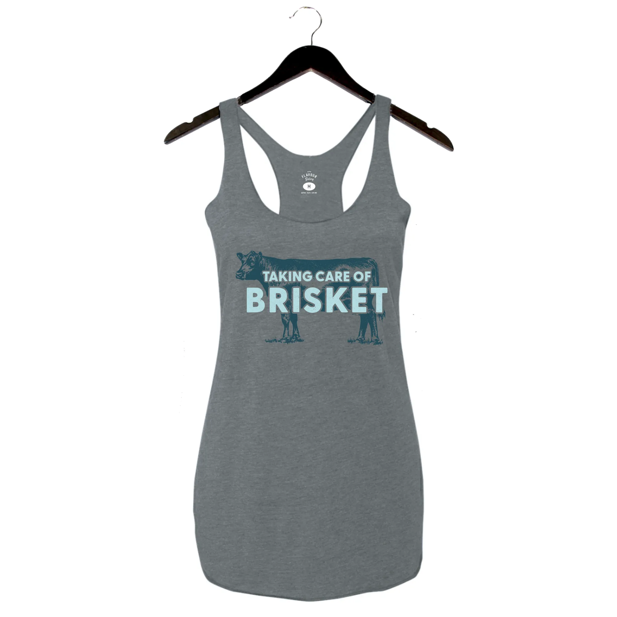 Taking Care of Brisket - Women's Racerback Tank - Heather Grey