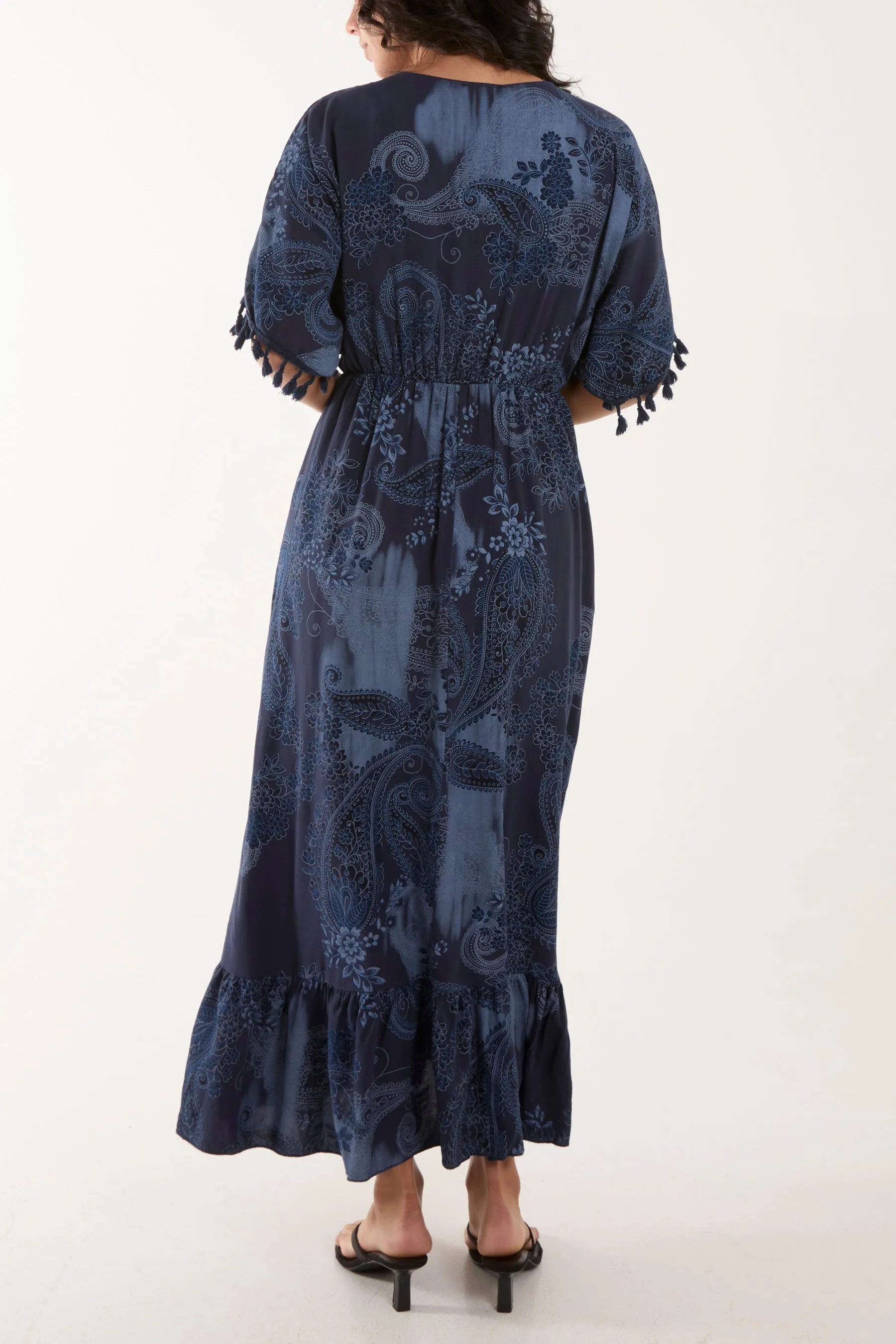 Tassel Paisley Print Maxi Dress