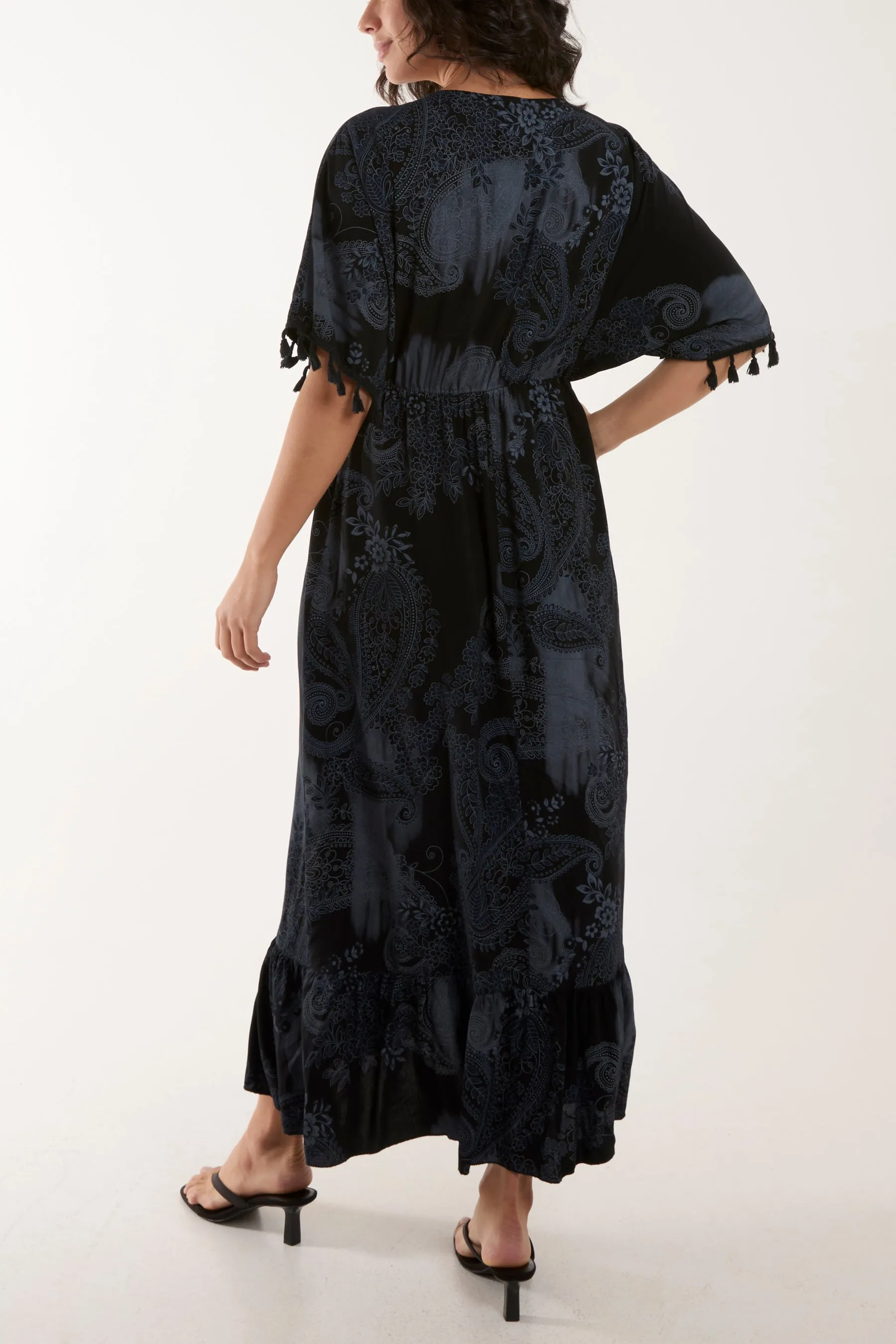 Tassel Paisley Print Maxi Dress