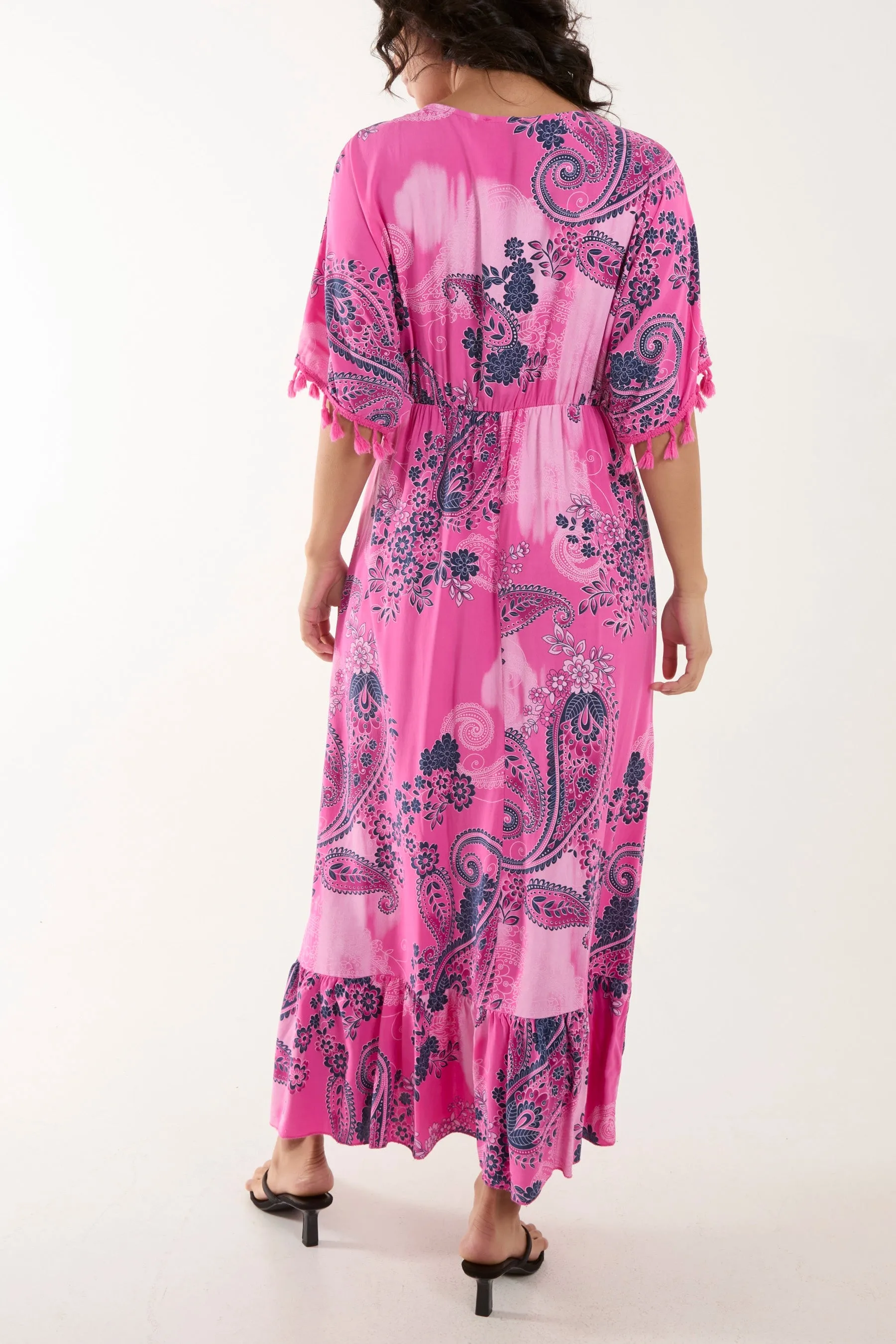 Tassel Paisley Print Maxi Dress