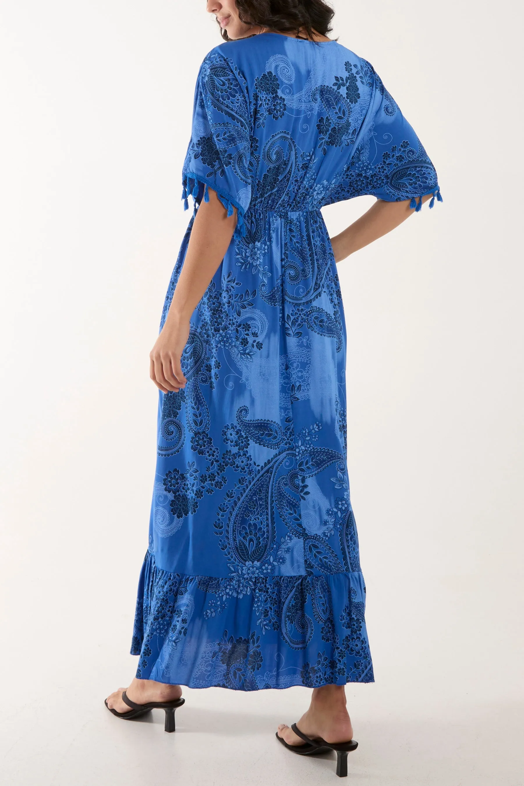 Tassel Paisley Print Maxi Dress