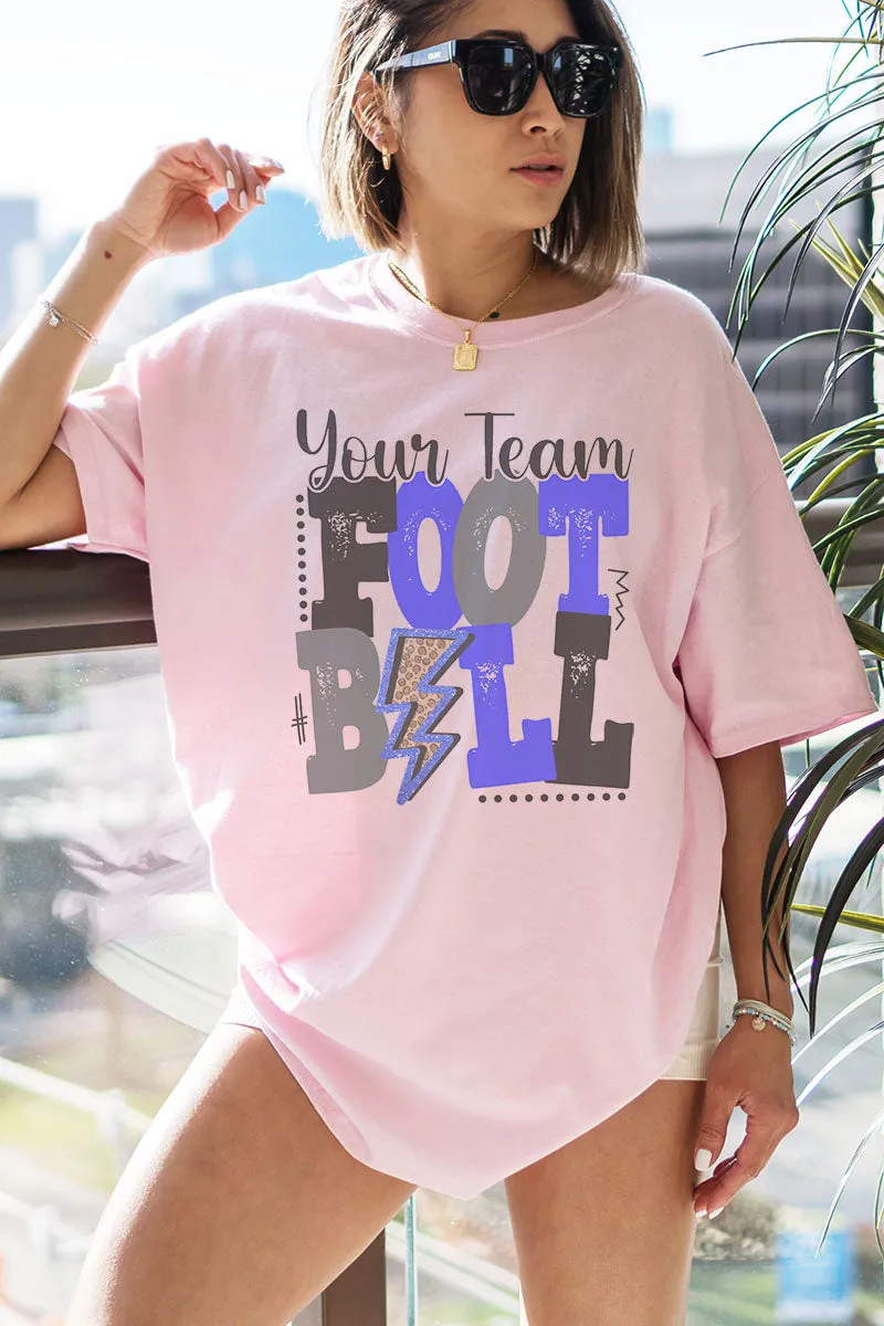 Team Name Football Royal & Black Dri-Power 50/50 Tee