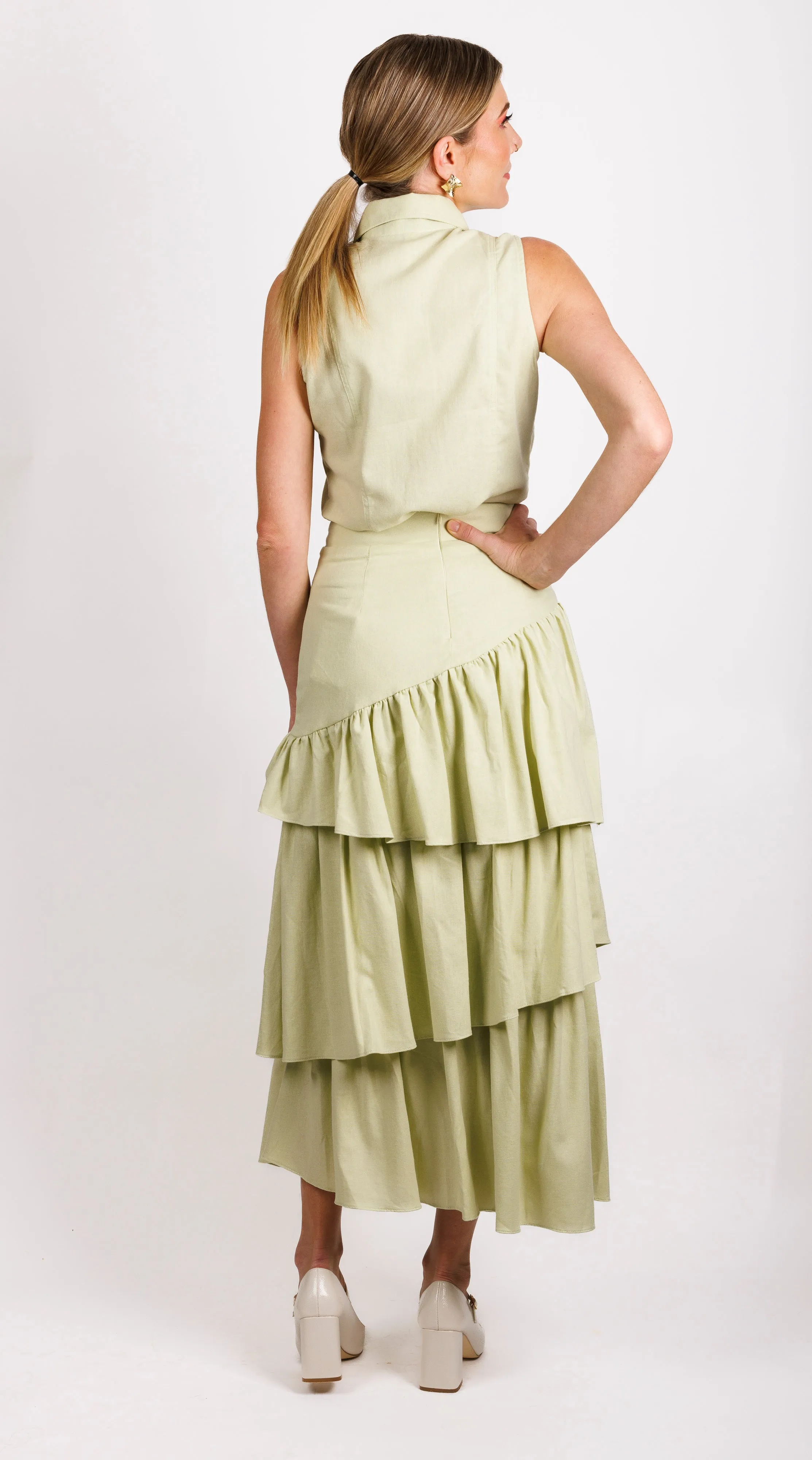 Teneriffe Sleeveless Shirt - Pistachio