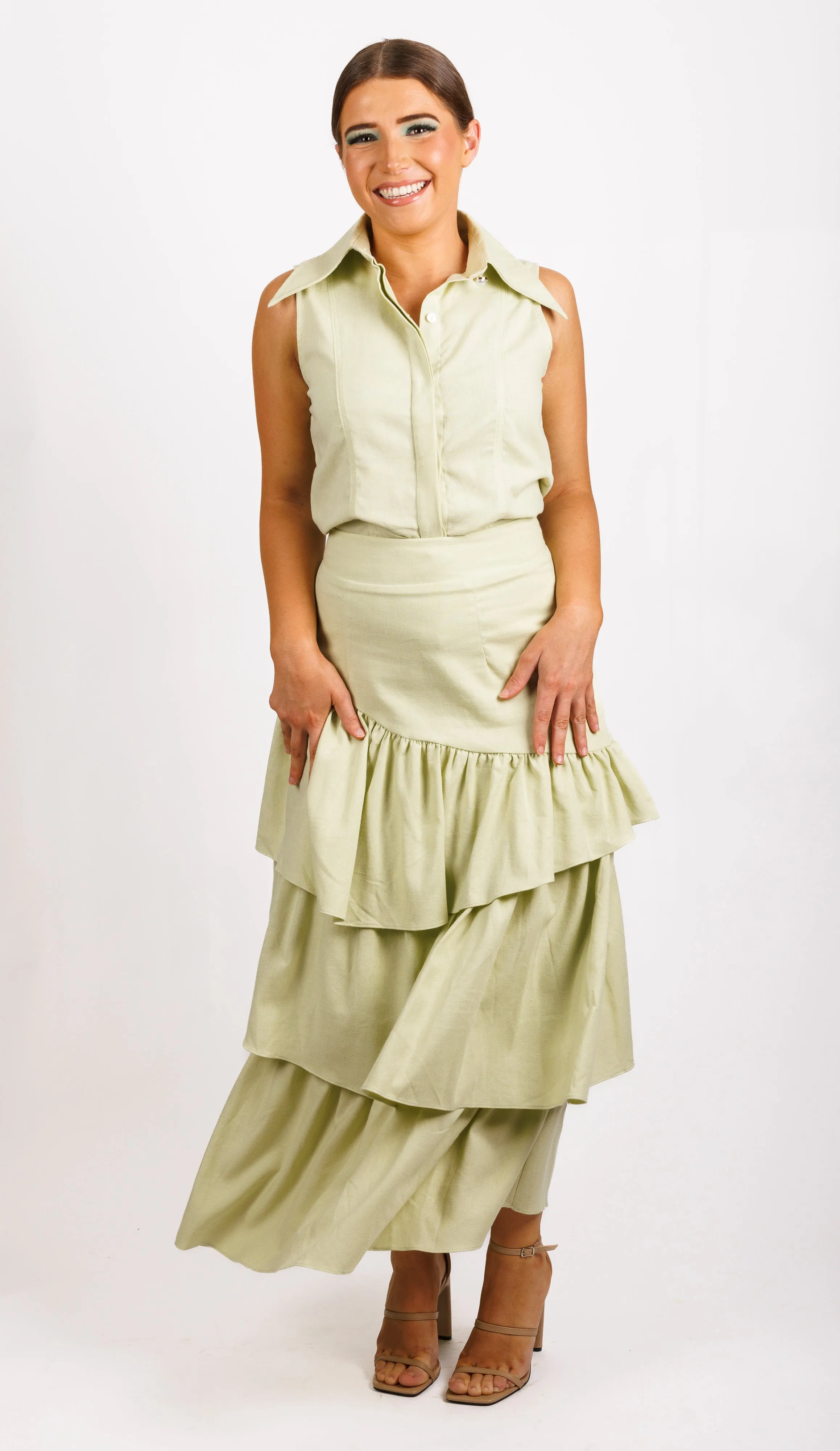 Teneriffe Sleeveless Shirt - Pistachio