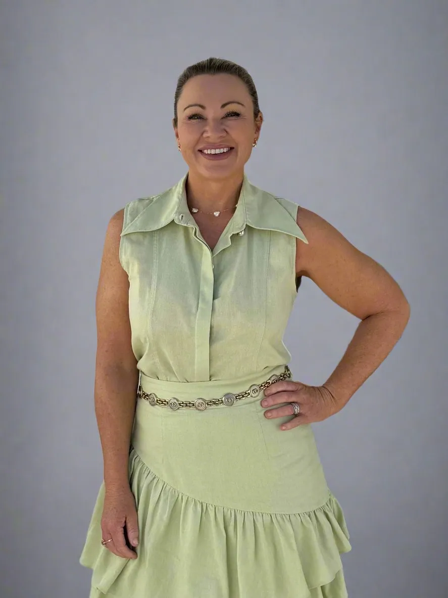 Teneriffe Sleeveless Shirt - Pistachio