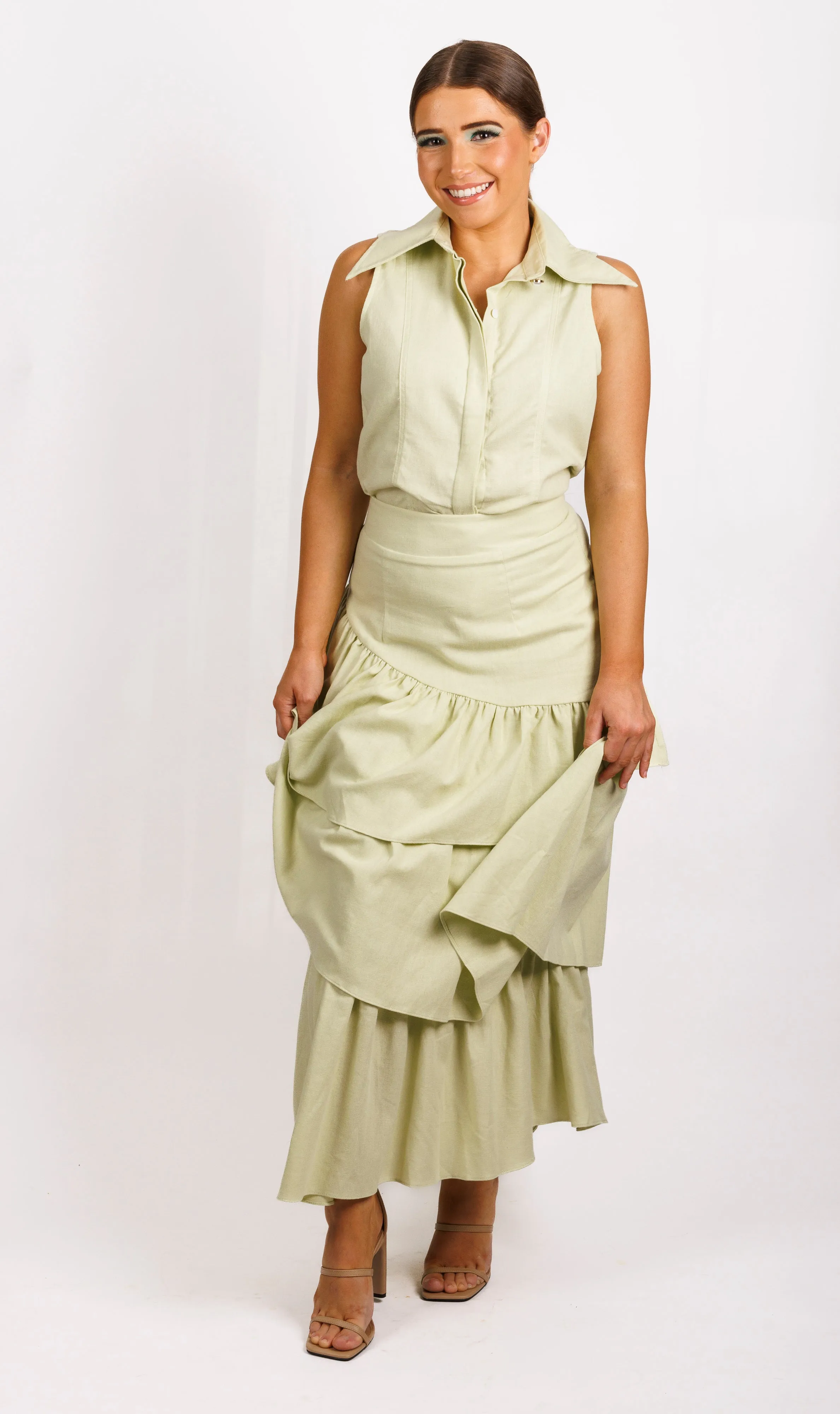 Teneriffe Sleeveless Shirt - Pistachio