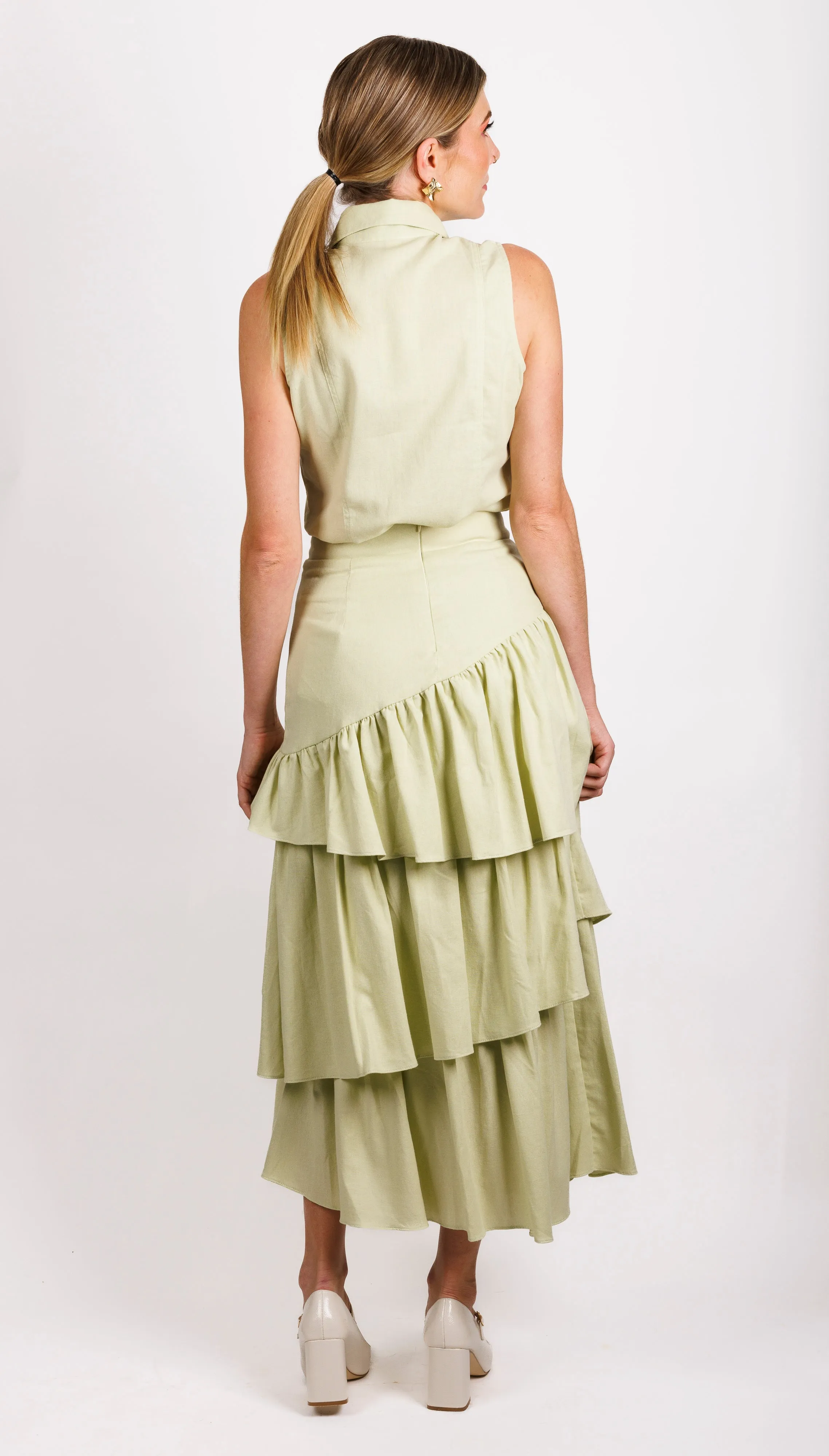Teneriffe Sleeveless Shirt - Pistachio