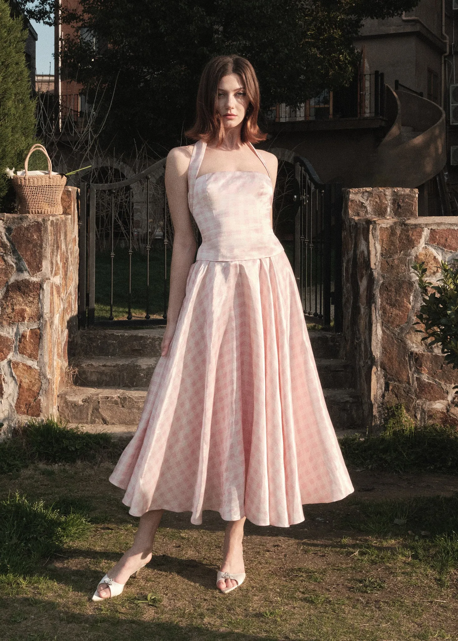 The Ballroom Skirt in Pink Gingham