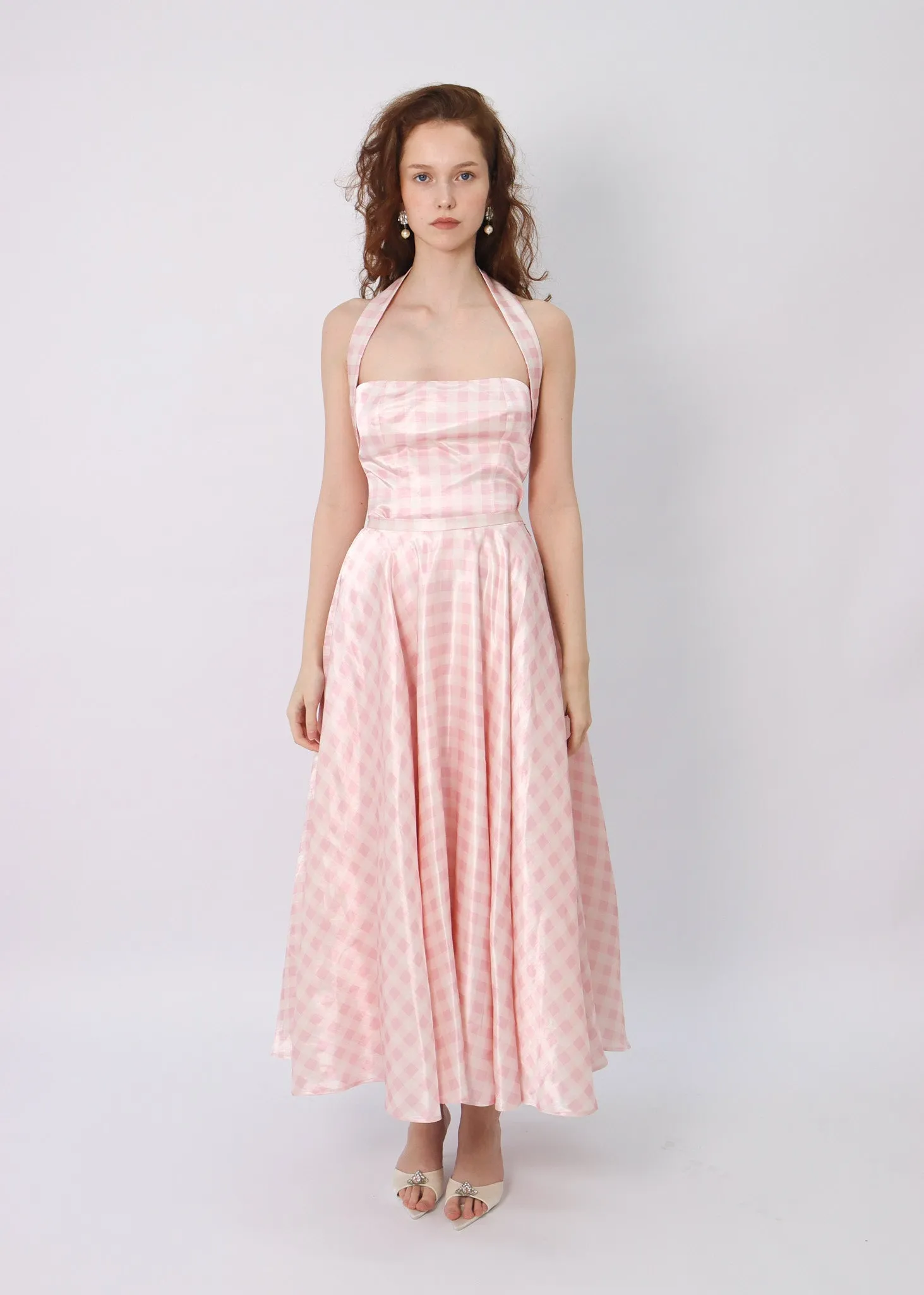 The Ballroom Skirt in Pink Gingham