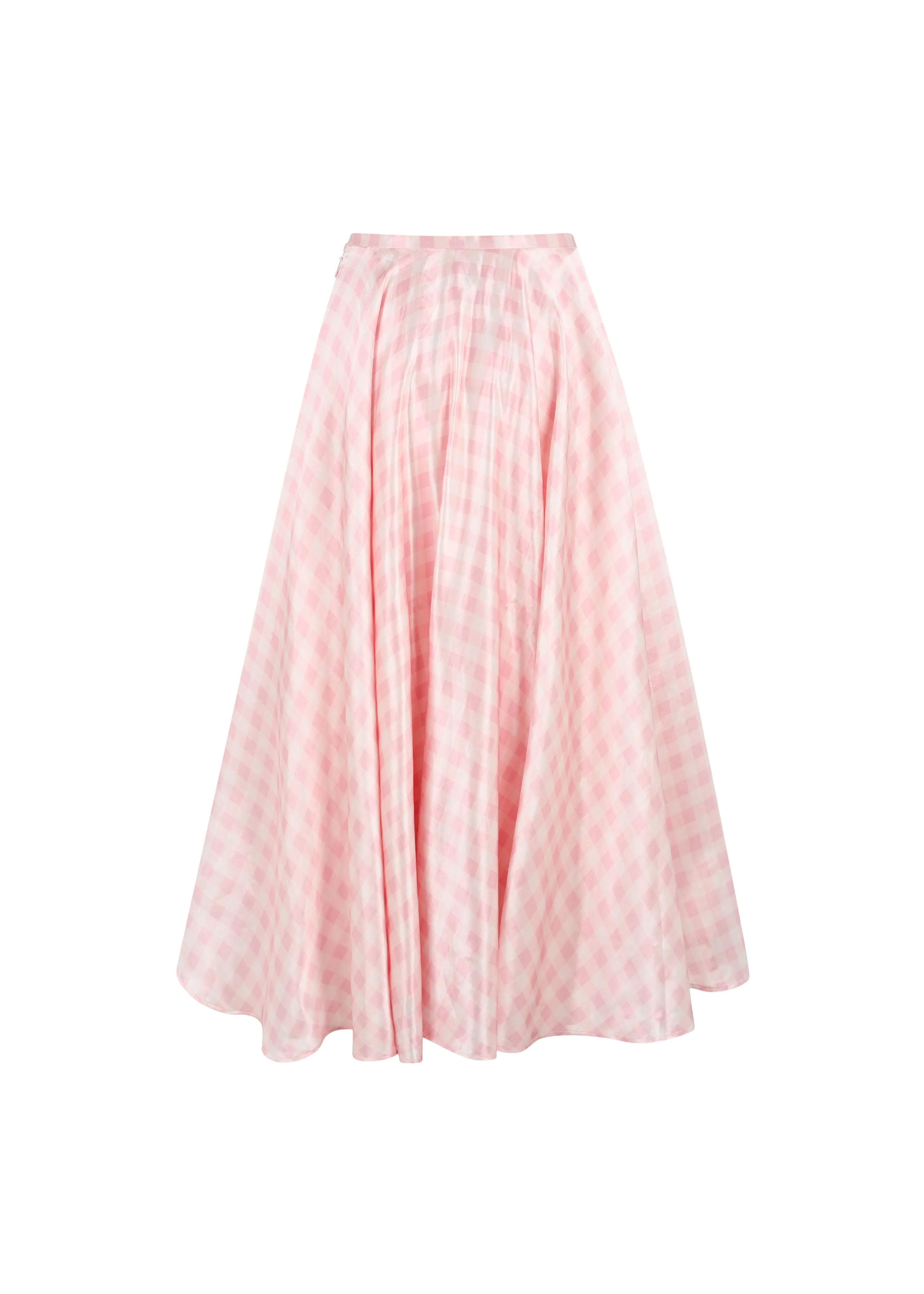 The Ballroom Skirt in Pink Gingham