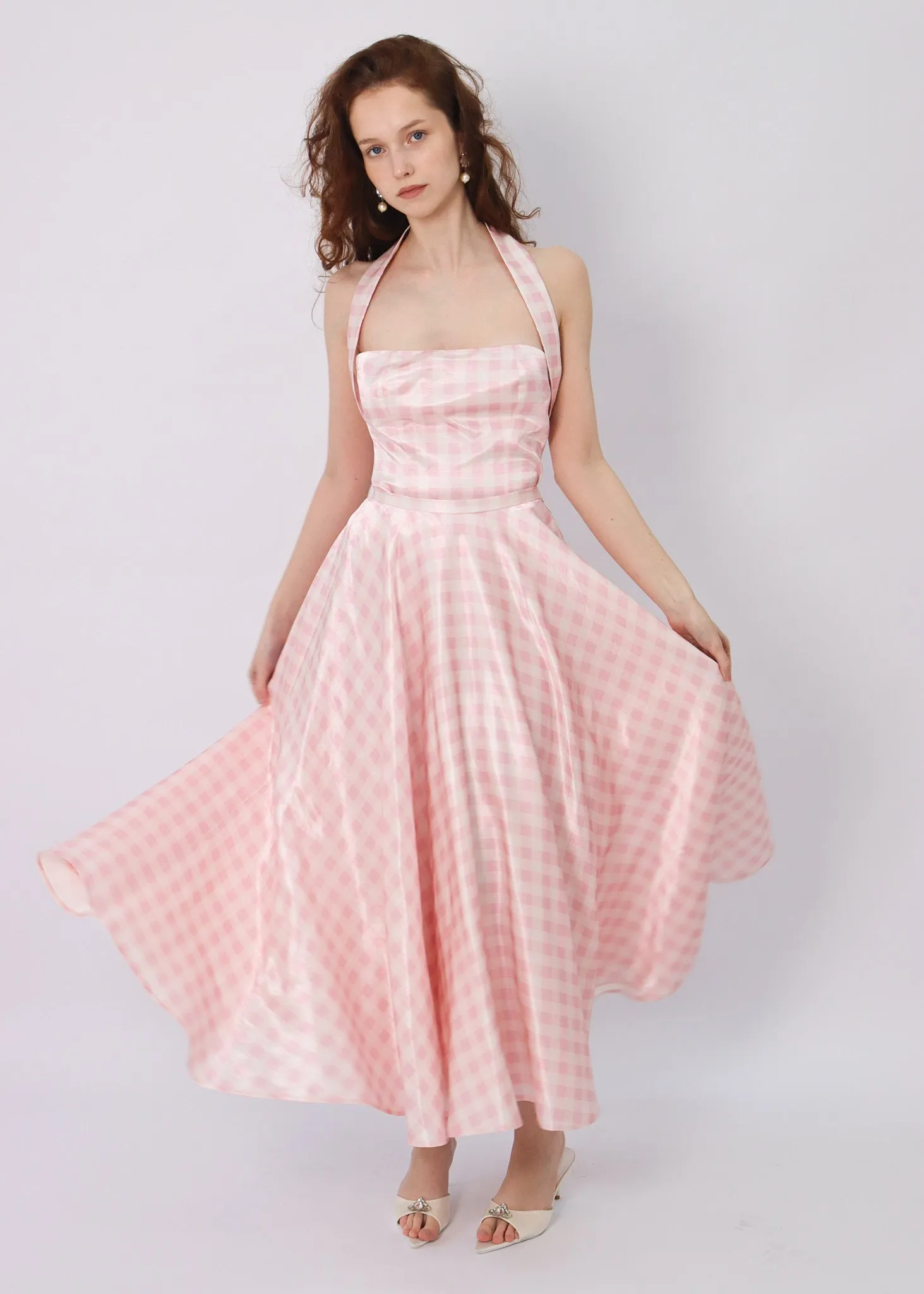 The Ballroom Skirt in Pink Gingham