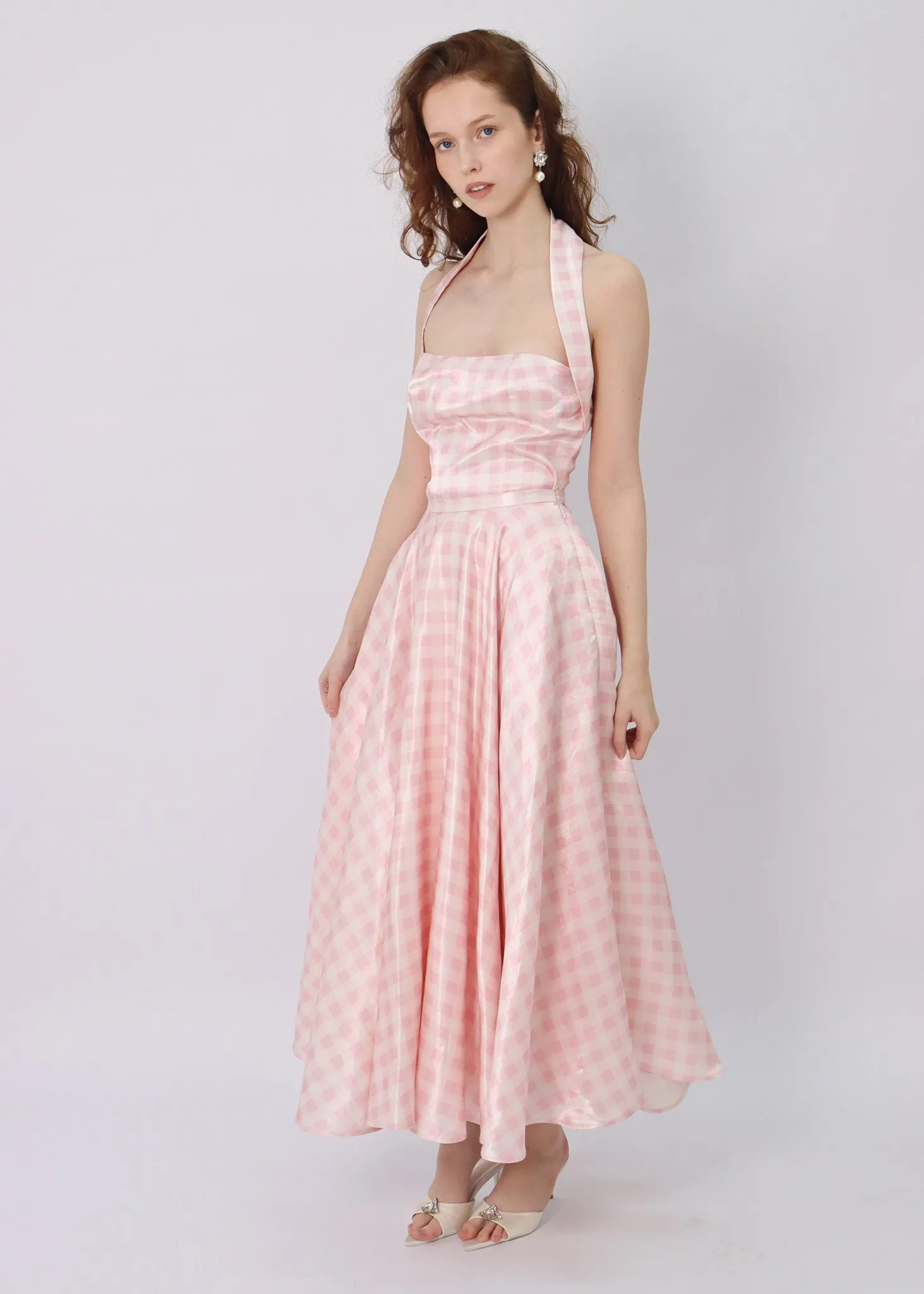 The Ballroom Skirt in Pink Gingham