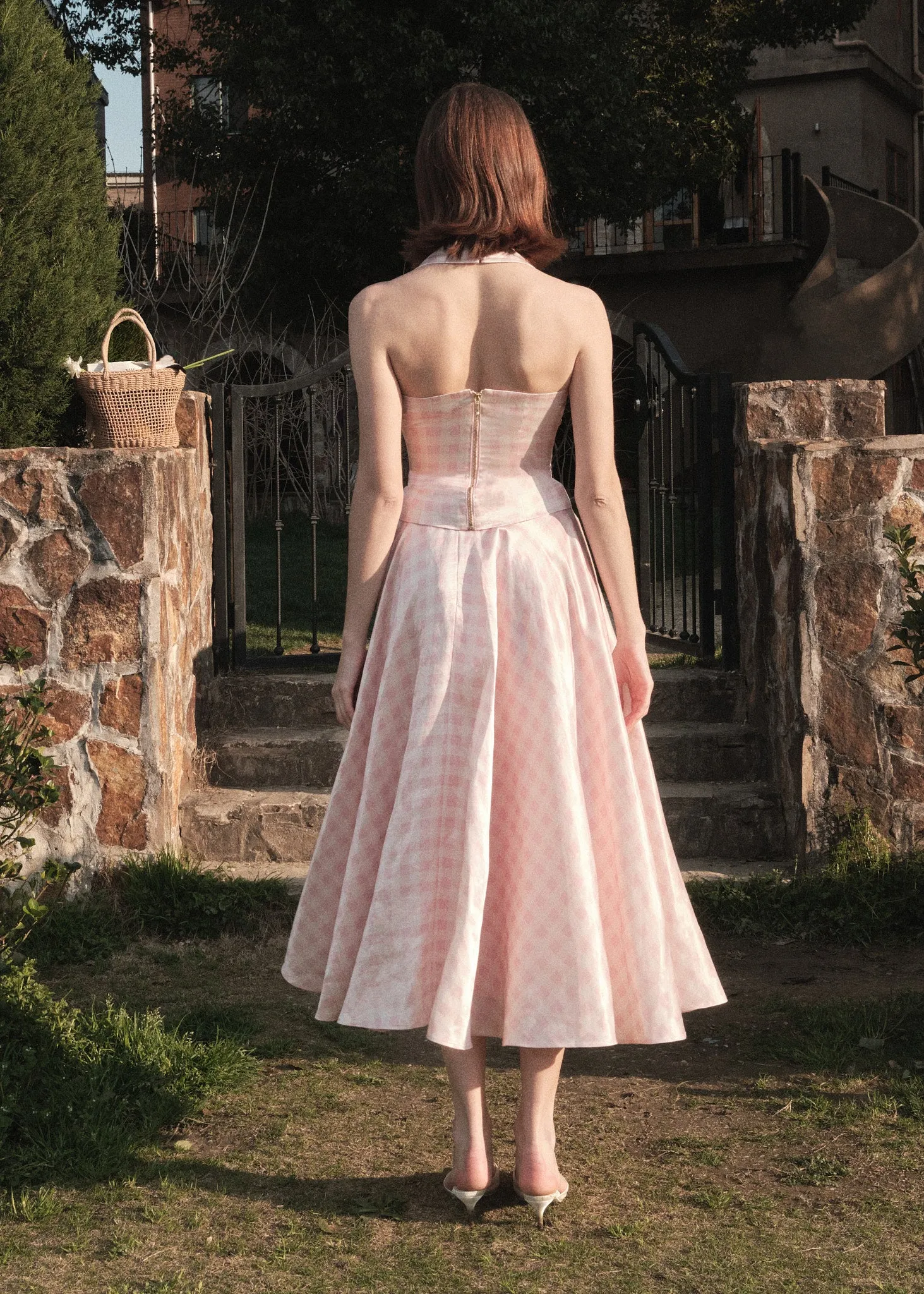 The Ballroom Skirt in Pink Gingham