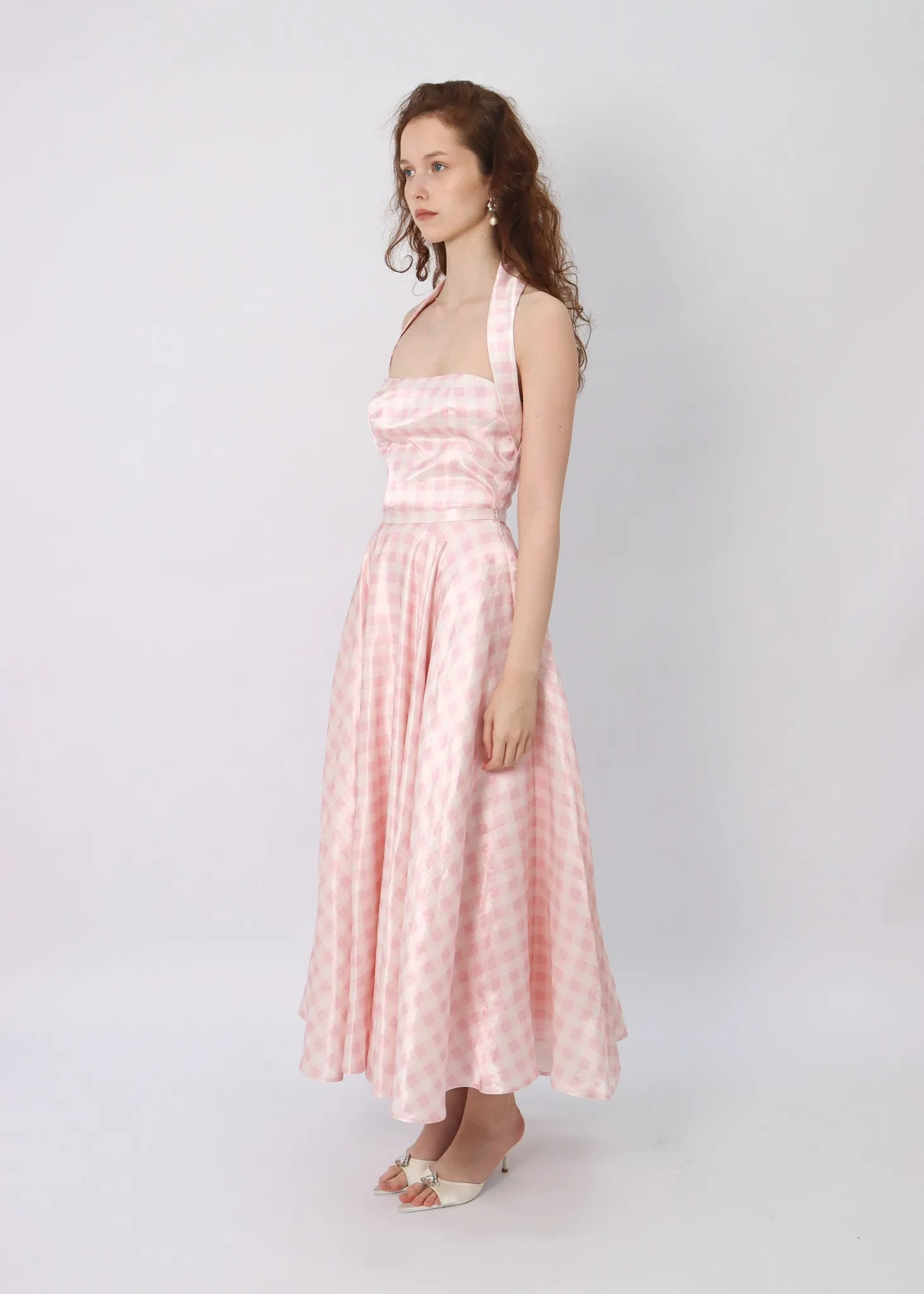 The Ballroom Skirt in Pink Gingham