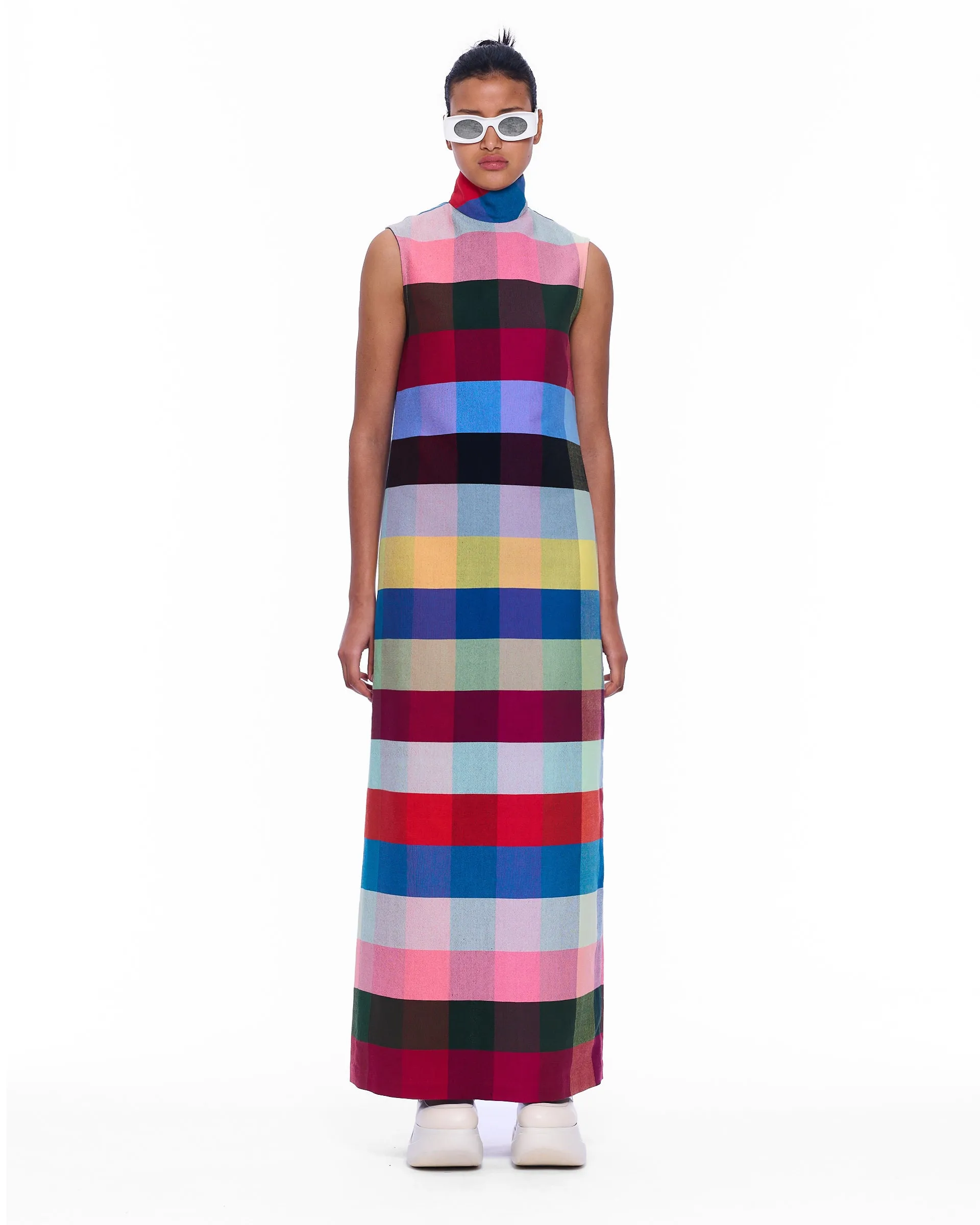 The Sleeveless Turtle Neck Dress : Plaid