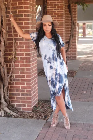 TIE DYE MAXI DRESS (Ocean Blue)